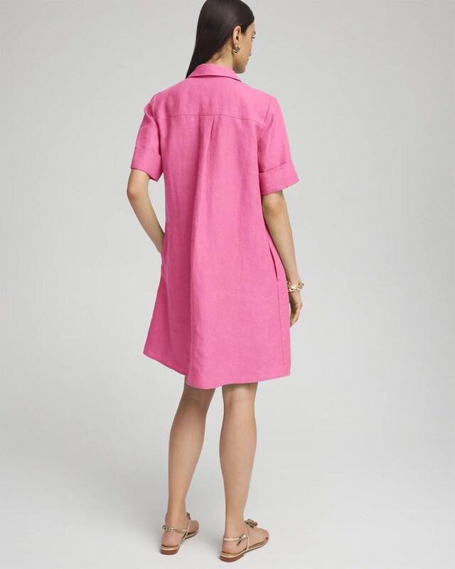 Linen Popover Shirt Dress - image 3